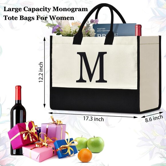 Stylish Customizable Canvas Tote Bag for Moms & Bridesmaids - Spacious and Chic - Picture 3 of 7